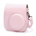 Fujifilm Instax Mini 12/11/9/8 retro leren cameratas met schouderriem - roze