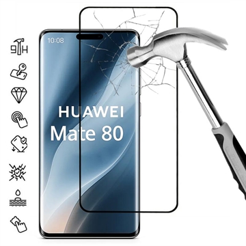 Huawei Mate 80 Volledige Dekking Glazen Screenprotector - 9H - Zwarte rand