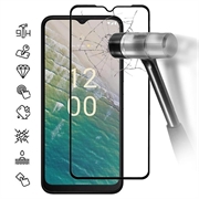 Nokia C32 Full Cover Glazen Screenprotector - Zwarte Rand