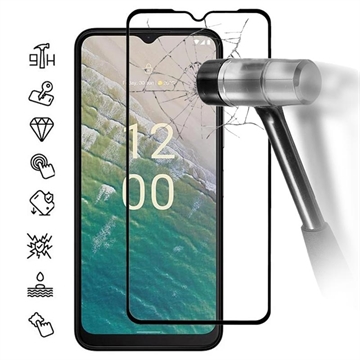 Nokia C32 Full Cover Glazen Screenprotector - Zwarte Rand
