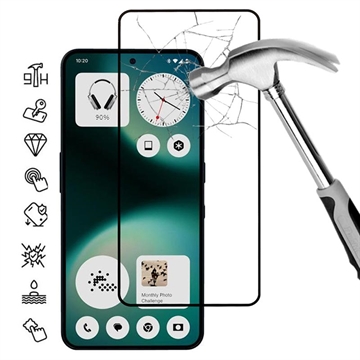 Nothing Phone (3a) Lite Volledige Dekking Glazen Screenprotector - 9H - Zwarte rand