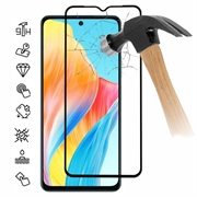 Oppo A58 4G Full Cover Glazen Screenprotector - Zwarte Rand