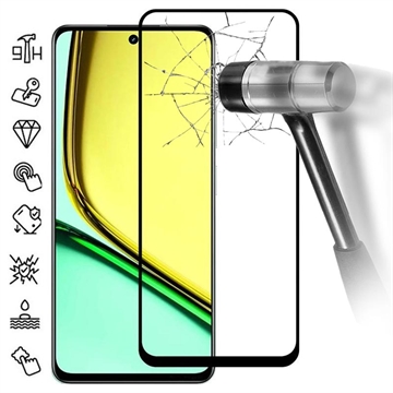 Realme C67 Full Cover Glazen Screenprotector - Zwarte Rand