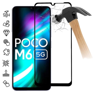 Xiaomi Poco M6 Full Cover Glazen Screenprotector - Zwarte Rand