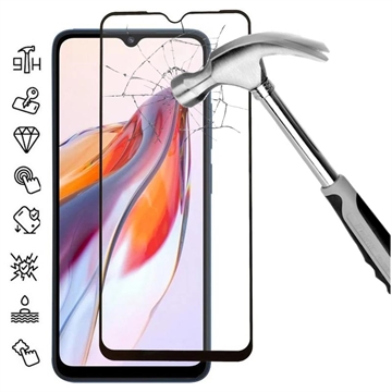 Xiaomi Redmi 12C Full Cover Glazen Screenprotector - Zwarte Rand