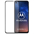 Full Cover Motorola One Vision Glazen Screenprotector - Zwart