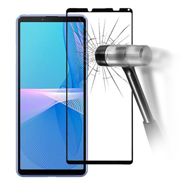 Full Cover Sony Xperia 10 III, Xperia 10 III Lite Glazen Screenprotector - Zwart