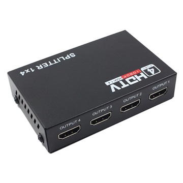 Full HD HDMI Splitter 1x4 - Audio & Video (Geopende verpakking - Bevredigend) - Zwart