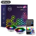 G01 Slimme zeshoekige RGB-led-wandlampen met bediening via de Tuya- en Smart Life-app - 15 stuks