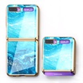 GKK Painted Gehard Glas Samsung Galaxy Z Flip Cover - Blauw Zeewater