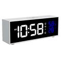 GS-8812 Wekker met spiegel, LED-display en dubbele wekker - Wit