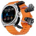 GT99 2-in-1 sport-smartwatch met draadloze oortelefoons - zilver / oranje