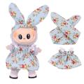 Tuinfeest Jurk & Hoofdband Set voor Labubu Minifiguur 17cm - Blauw