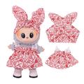 Tuin-Party Jurk & Hoofdband Set voor Labubu Minifiguur 17cm - Harten