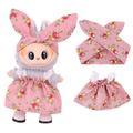 Tuinfeest Jurk & Hoofdband Set voor Labubu Minifiguur 17cm - Roze