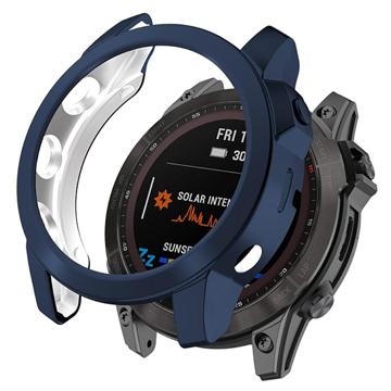 Garmin Fenix 7X/7X Solar Gegalvaniseerd TPU Hoesje - Middernacht Blauw