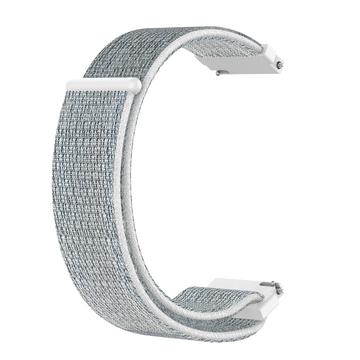 Garmin Forerunner 265S/255S/venu 2S Nylon Bandje met Klittenbandsluiting - Grijs / Wit