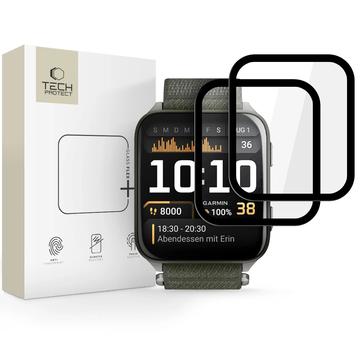 Garmin Venu X1 Tech-Protect Glas Flex+ Hybride Schermbeschermer - 2 stuks. - Zwarte rand