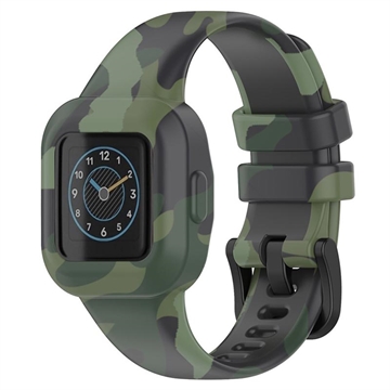 Garmin VivoFit Jr. 3 Zachte Siliconen Band - Camouflagegroen