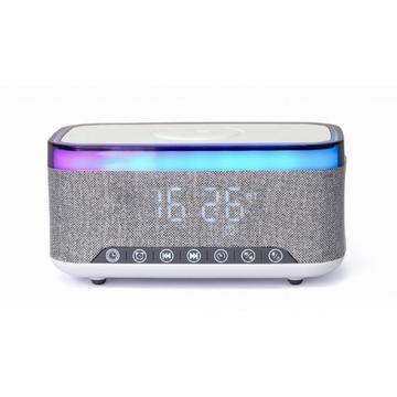 Gembird digitale wekker met RGB verlichting, draadloos opladen 15W