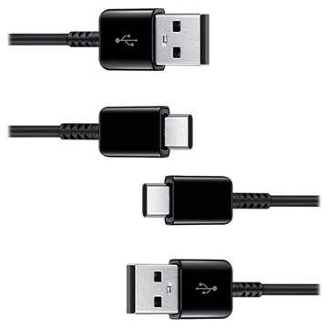 Samsung USB-A / USB-C Kabel EP-DG930MBEGWW - 2 St. - Zwart