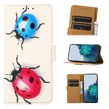 Glam Series Samsung Galaxy A73 5G Portemonnee Hoesje - Marienkäfer