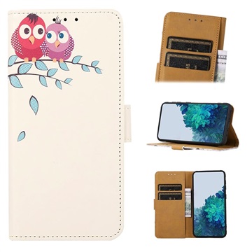 Glam Series Samsung Galaxy A73 5G Portemonnee Hoesje - Uilen