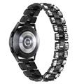 Samsung Galaxy Watch4/Watch4 Classic/Watch5/Watch6/Watch FE/Watch7 Glam Roestvrij Staal Bandje - Zwart