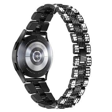 Samsung Galaxy Watch4/Watch4 Classic/Watch5/Watch6/Watch FE/Watch7 Glam Roestvrij Staal Bandje - Zwart