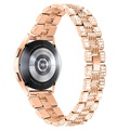 Samsung Galaxy Watch4/Watch4 Classic/Watch5/Watch6 Glam Roestvrij Staal Bandje - Rose Gold