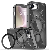iPhone 16e/17e Glitter Hybride Hoesje met Kickstand - MagSafe compatibel - Zwart