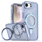 iPhone 16e Glitter Hybride Hoesje met Kickstand - MagSafe compatibel - Blauw