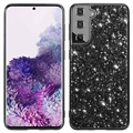 Samsung Galaxy S21 FE 5G Glitter Series Hybrid Hoesje - Zwart
