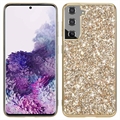 Samsung Galaxy S21 FE 5G Glitter Series Hybrid Hoesje - Goud