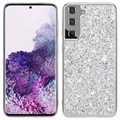 Samsung Galaxy S21 FE 5G Glitter Series Hybrid Hoesje - Zilver