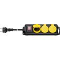 Goobay 3-Weg Outdoor Power Strip met 3m Kabel - Zwart/Geel