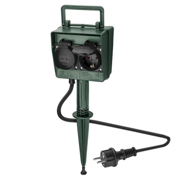 Goobay 4-Weg Tuincontactdoos met Grondspies - IP44