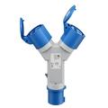 Goobay CEE Adapter - CEE Stekker naar 2x CEE Koppelstuk - 16A, 3680W