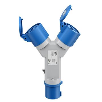 Goobay CEE Adapter - CEE Stekker naar 2x CEE Koppelstuk - 16A, 3680W