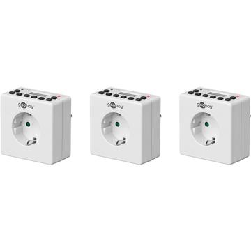 Goobay Digitaal Tijdschakelaar Stopcontact 16A - 3-pack - Wit