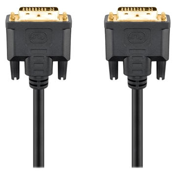 Goobay Dual Link DVI-I Kabel - 3m - Verguld - Zwart