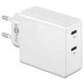 Goobay Dual USB-C Snelle Stopcontact Lader - 36W - Wit
