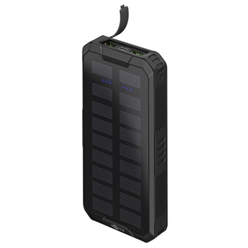 Goobay Snel Solar Powerbank 20000mAh - USB-C, USB - Zwart