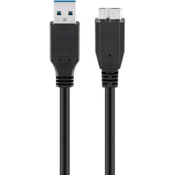 Goobay Micro USB-B Kabel - USB 3.0 - 0.5m - Zwart