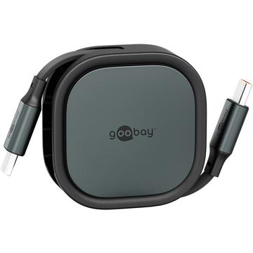 Goobay Intrekbare USB-C Kabel - 1m, 15W - Zwart
