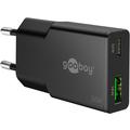 Goobay Slim USB-C PD GaN Dubbele snellader 30W - Zwart