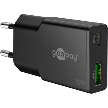 Goobay Slim USB-C PD GaN Dubbele snellader 30W