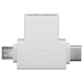 Goobay USB 3.0 naar MicroUSB en USB-C T-Adapter - Wit