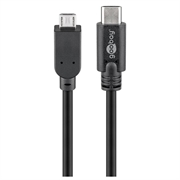 Goobay USB-C naar Micro-USB OTG-kabel - 0.6m - Zwart