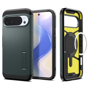 Google Pixel 10 Pro XL Spigen Tough Armor Mag Hoesje - Afgrond groen